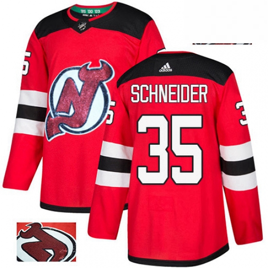 Mens Adidas New Jersey Devils 35 Cory Schneider Authentic Red Fa