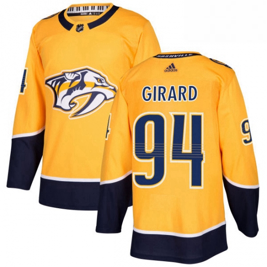 Mens Adidas Nashville Predators 94 Samuel Girard Authentic Gold Home NHL Jersey