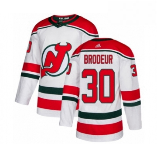 Mens Adidas New Jersey Devils 30 Martin Brodeur Authentic White Alternate NHL Jersey