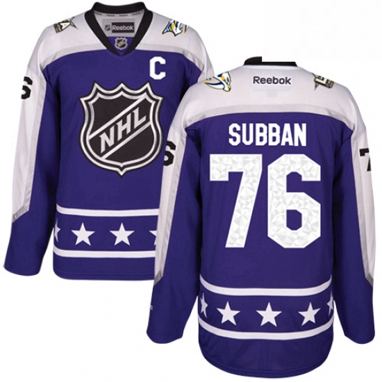 Mens Adidas Nashville Predators 76 PK Subban Authentic Black 2018 All Star Central Division NHL Jers