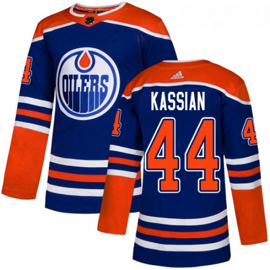 Youth Adidas Edmonton Oilers 44 Zack Kassian Authentic Royal Blue Alternate NHL Jersey