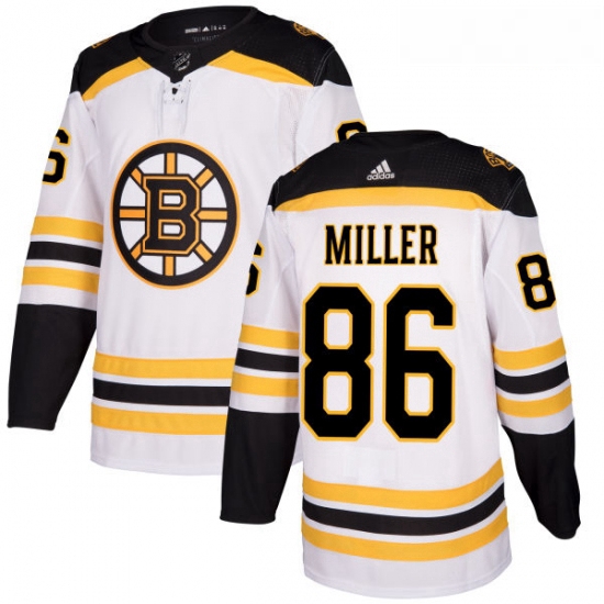 Youth Adidas Boston Bruins 86 Kevan Miller Authentic White Away NHL Jersey