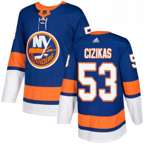 Mens Adidas New York Islanders 53 Casey Cizikas Authentic Royal Blue Home NHL Jersey