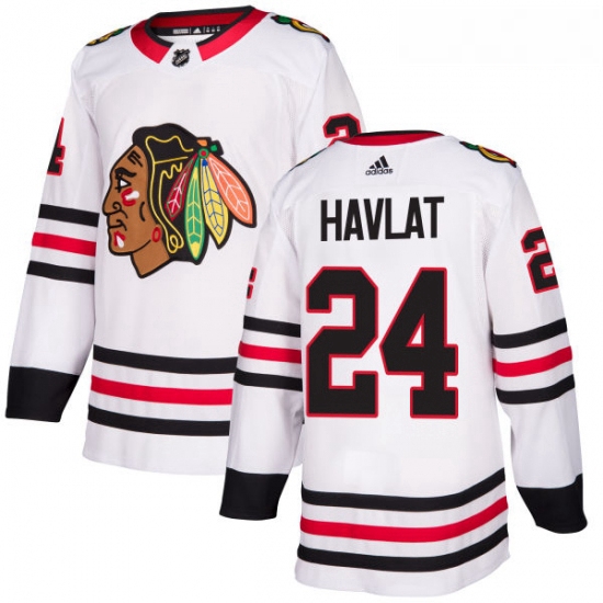 Youth Adidas Chicago Blackhawks 24 Martin Havlat Authentic White Away NHL Jersey