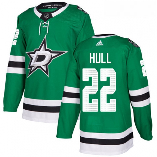 Youth Adidas Dallas Stars 22 Brett Hull Authentic Green Home NHL Jersey