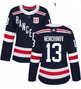 Womens Adidas New York Rangers 13 Sergei Nemchinov Authentic Navy Blue 2018 Winter Classic NHL Jerse