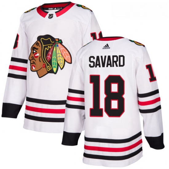 Youth Adidas Chicago Blackhawks 18 Denis Savard Authentic White Away NHL Jersey