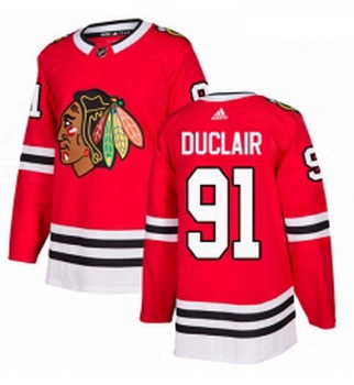 Youth Adidas Chicago Blackhawks 91 Anthony Duclair Authentic Red Home NHL Jersey