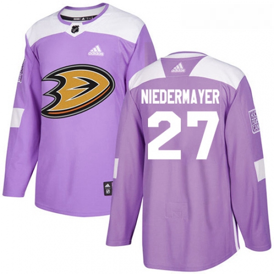 Youth Adidas Anaheim Ducks 27 Scott Niedermayer Authentic Purple Fights Cancer Practice NHL Jersey