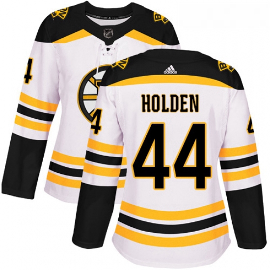 Womens Adidas Boston Bruins 44 Nick Holden Authentic White Away NHL Jersey