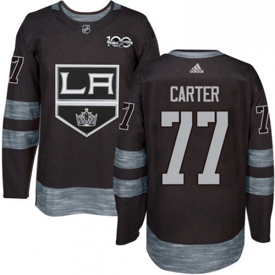 Mens Adidas Los Angeles Kings 77 Jeff Carter Premier Black 1917 2017 100th Anniversary NHL Jersey