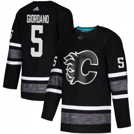 Mens Adidas Calgary Flames 5 Mark Giordano Black 2019 All Star Game Parley Authentic Stitched NHL Je