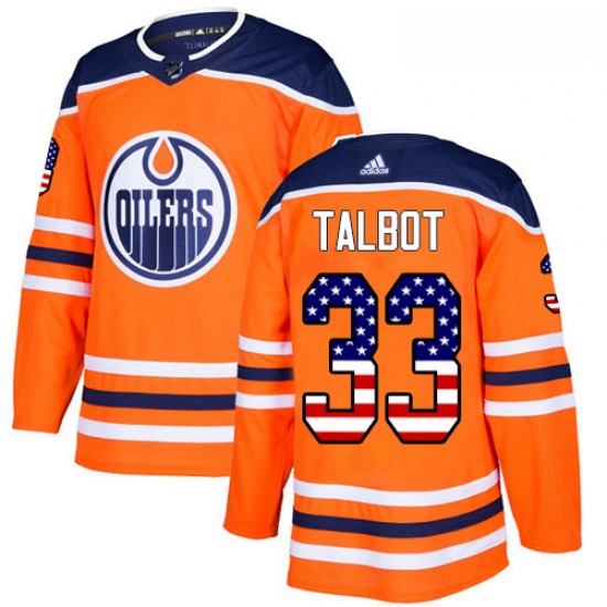 Youth Adidas Edmonton Oilers 33 Cam Talbot Authentic Orange USA Flag Fashion NHL Jersey