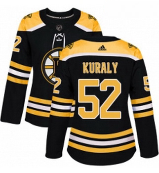 Womens Adidas Boston Bruins 52 Sean Kuraly Authentic Black Home NHL Jersey