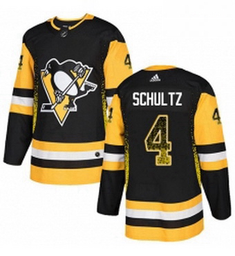 Mens Adidas Pittsburgh Penguins 4 Justin Schultz Authentic Black Drift Fashion NHL Jersey