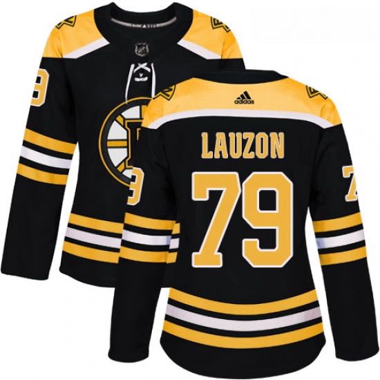 Womens Adidas Boston Bruins 79 Jeremy Lauzon Authentic Black Home NHL Jersey