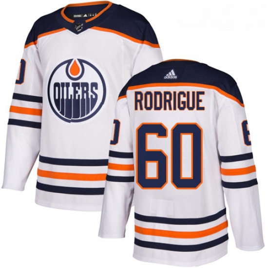 Youth Adidas Edmonton Oilers 60 Olivier Rodrigue Authentic White Away NHL Jersey