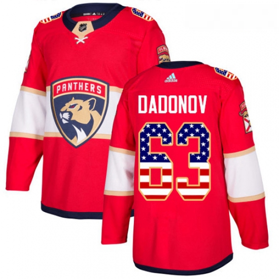 Youth Adidas Florida Panthers 63 Evgenii Dadonov Authentic Red USA Flag Fashion NHL Jersey