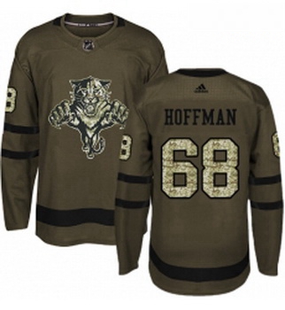 Youth Adidas Florida Panthers 68 Mike Hoffman Authentic Green Salute to Service NHL Jersey