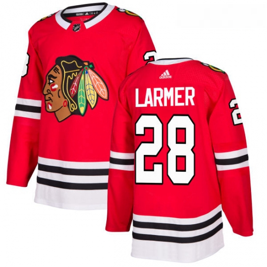 Youth Adidas Chicago Blackhawks 28 Steve Larmer Authentic Red Home NHL Jersey