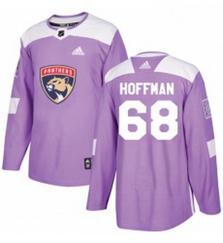 Youth Adidas Florida Panthers 68 Mike Hoffman Authentic Purple Fights Cancer Practice NHL Jersey