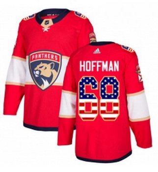 Youth Adidas Florida Panthers 68 Mike Hoffman Authentic Red USA Flag Fashion NHL Jersey