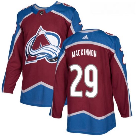 Youth Adidas Colorado Avalanche 29 Nathan MacKinnon Authentic Burgundy Red Home NHL Jersey