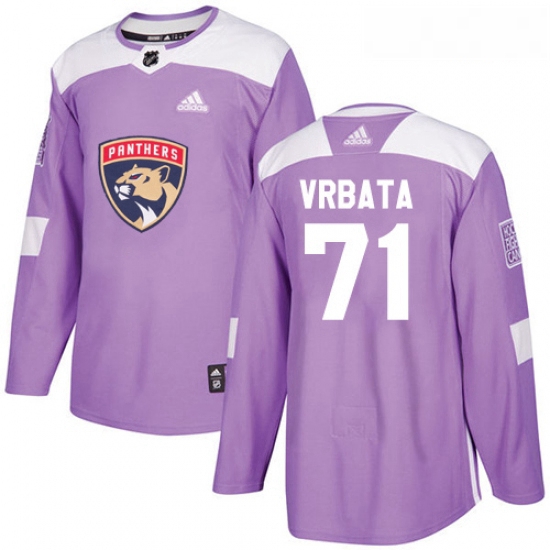 Youth Adidas Florida Panthers 71 Radim Vrbata Authentic Purple Fights Cancer Practice NHL Jersey