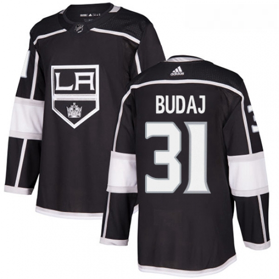 Youth Adidas Los Angeles Kings 31 Peter Budaj Authentic Black Home NHL Jersey