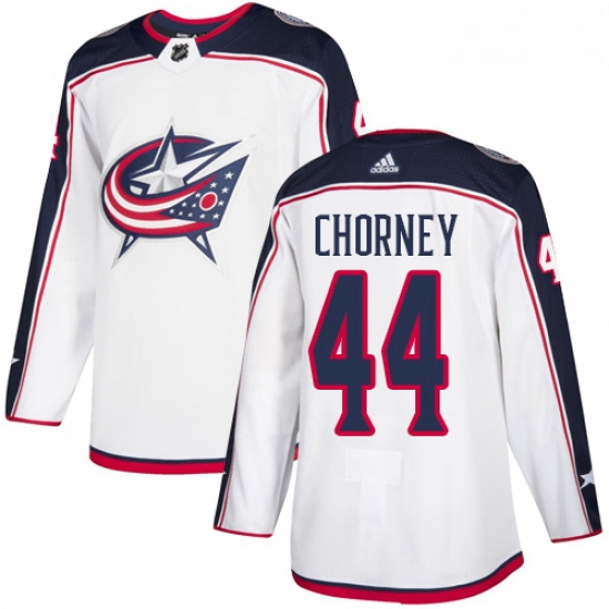 Youth Adidas Columbus Blue Jackets 44 Taylor Chorney Authentic White Away NHL Jersey