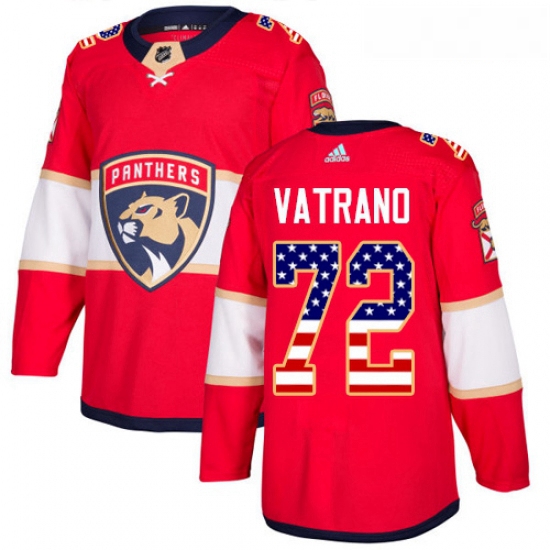 Youth Adidas Florida Panthers 72 Frank Vatrano Authentic Red USA Flag Fashion NHL Jersey