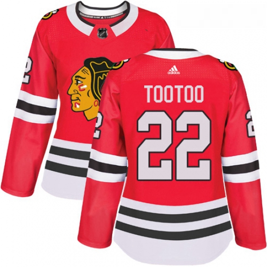 Womens Adidas Chicago Blackhawks 22 Jordin Tootoo Authentic Red Home NHL Jersey