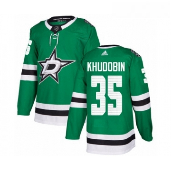 Youth Adidas Dallas Stars 35 Anton Khudobin Premier Green Home NHL Jersey