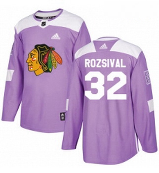 Youth Adidas Chicago Blackhawks 32 Michal Rozsival Authentic Purple Fights Cancer Practice NHL Jerse