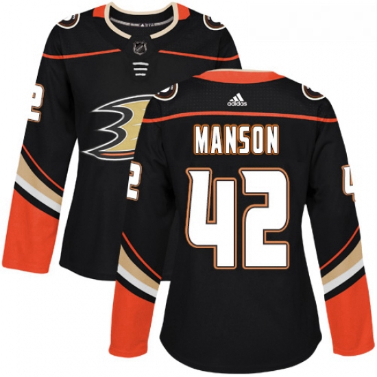 Womens Adidas Anaheim Ducks 42 Josh Manson Authentic Black Home NHL Jersey