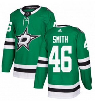 Youth Adidas Dallas Stars 46 Gemel Smith Authentic Green Home NHL Jersey