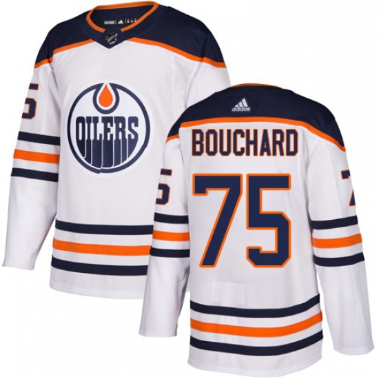 Youth Adidas Edmonton Oilers 75 Evan Bouchard Authentic White Away NHL Jersey