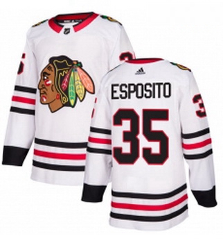 Youth Adidas Chicago Blackhawks 35 Tony Esposito Authentic White Away NHL Jersey