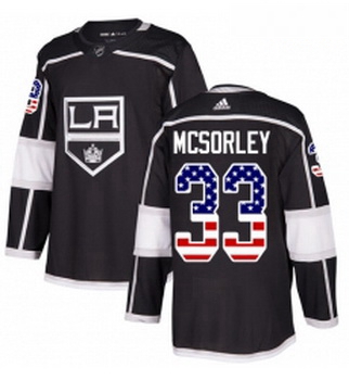 Youth Adidas Los Angeles Kings 33 Marty Mcsorley Authentic Black USA Flag Fashion NHL Jersey