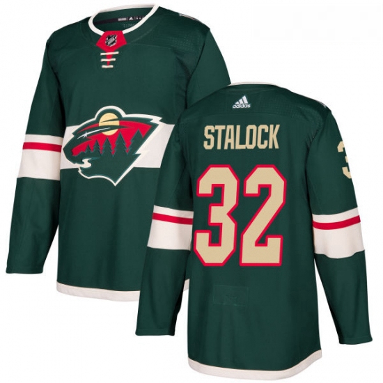 Youth Adidas Minnesota Wild 32 Alex Stalock Premier Green Home NHL Jersey