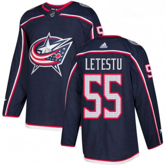 Youth Adidas Columbus Blue Jackets 55 Mark Letestu Authentic Navy Blue Home NHL Jersey