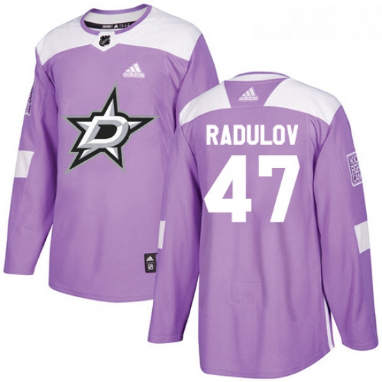 Youth Adidas Dallas Stars 47 Alexander Radulov Authentic Purple Fights Cancer Practice NHL Jersey