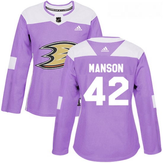 Womens Adidas Anaheim Ducks 42 Josh Manson Authentic Purple Figh