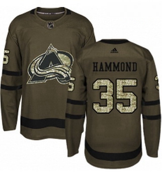 Youth Adidas Colorado Avalanche 35 Andrew Hammond Authentic Green Salute to Service NHL Jersey