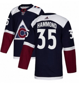 Youth Adidas Colorado Avalanche 35 Andrew Hammond Authentic Navy Blue Alternate NHL Jersey