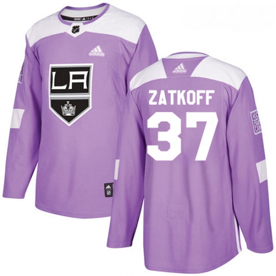 Youth Adidas Los Angeles Kings 37 Jeff Zatkoff Authentic Purple 