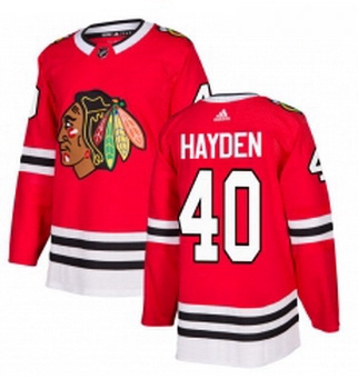 Youth Adidas Chicago Blackhawks 40 John Hayden Authentic Red Hom