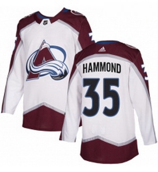 Youth Adidas Colorado Avalanche 35 Andrew Hammond Authentic White Away NHL Jersey