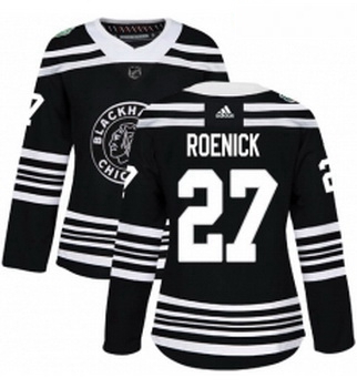 Womens Adidas Chicago Blackhawks 27 Jeremy Roenick Authentic Black 2019 Winter Classic NHL Jersey