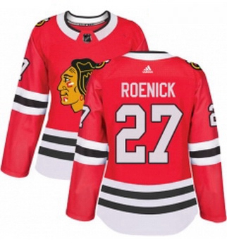 Womens Adidas Chicago Blackhawks 27 Jeremy Roenick Authentic Red Home NHL Jersey